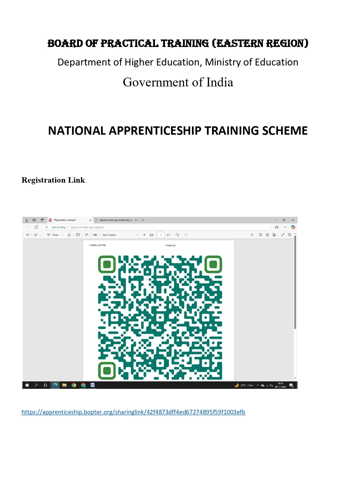 NATIONAL APPRENTICESHIP TRAINING SCHEME